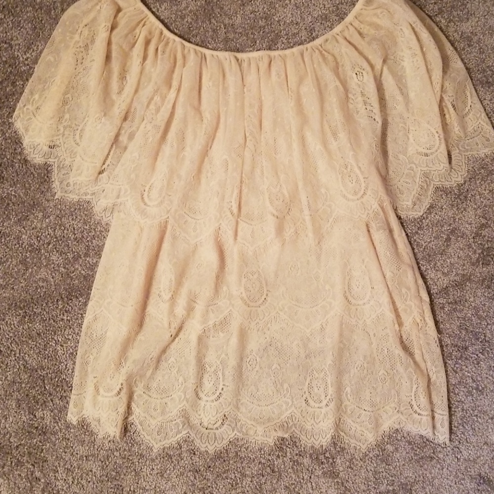 Lace off the shoulder top